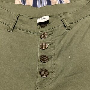 Cabi Olive Green Button-Fly Pants